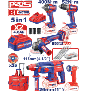 5 Pcs Cordless Industrial Combo Kit