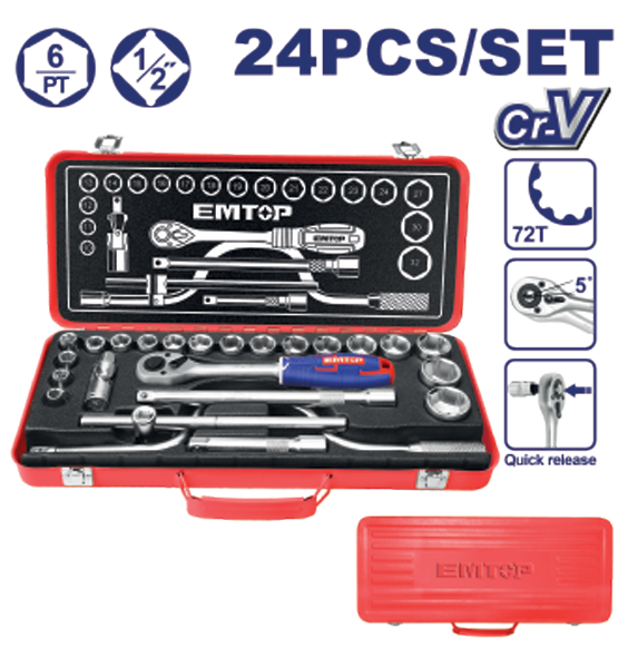 24 Pcs 12 socket set
