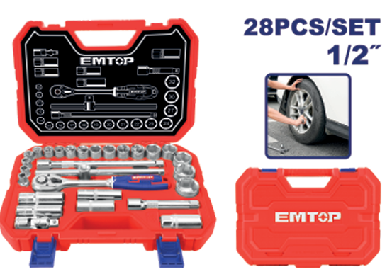 28 Pcs 1/2″ socket set