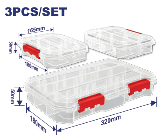 3 Pcs Transparent organizers set