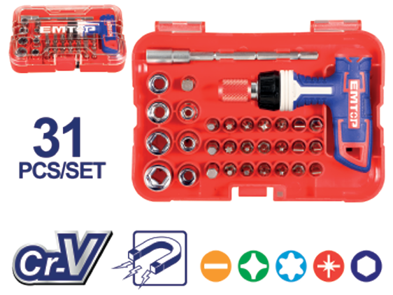 31 Pcs T-handle wrench screwdriver set