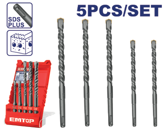 5 PCS SDS plus hammer drill bits set