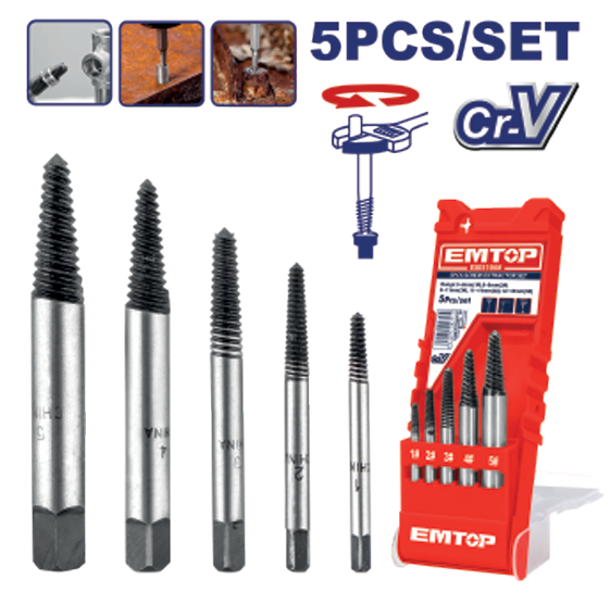 5 Pcs screw extractor set