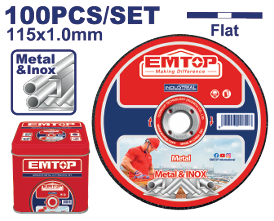 Abrasive metal cutting disc set