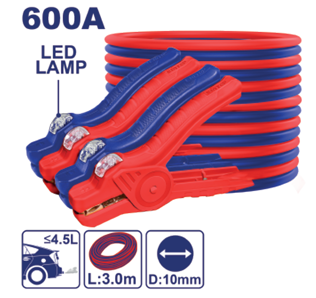 Booster cable with lamp